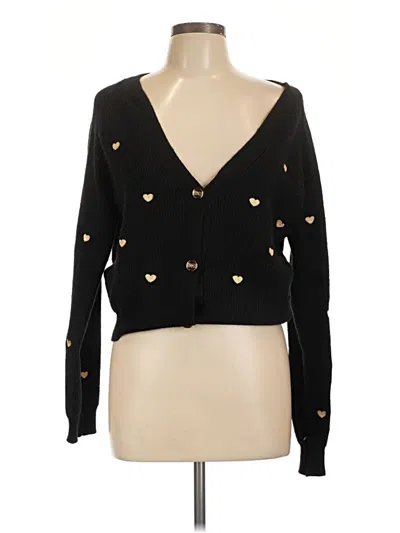 Pre-owned Shein Cardigan Sweater In Black