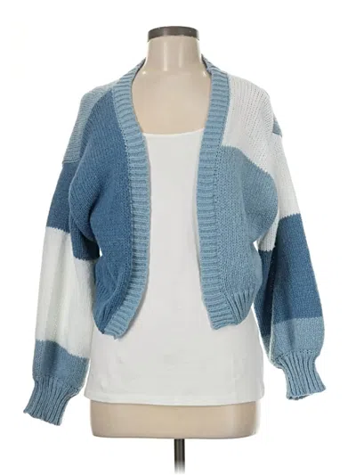 Pre-owned Shein Cardigan Sweater In Blue