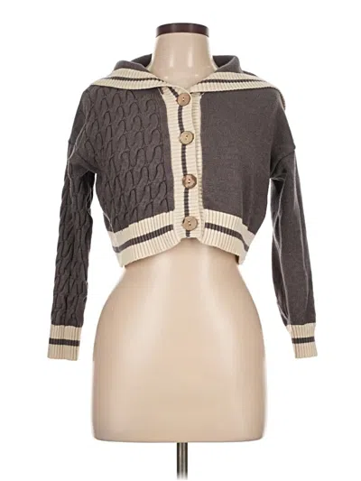 Pre-owned Shein Cardigan Sweater In Brown