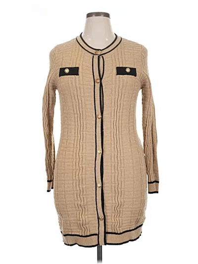 Pre-owned Shein Cardigan Sweater In Brown