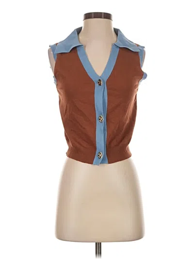 Pre-owned Shein Cardigan Sweater In Brown