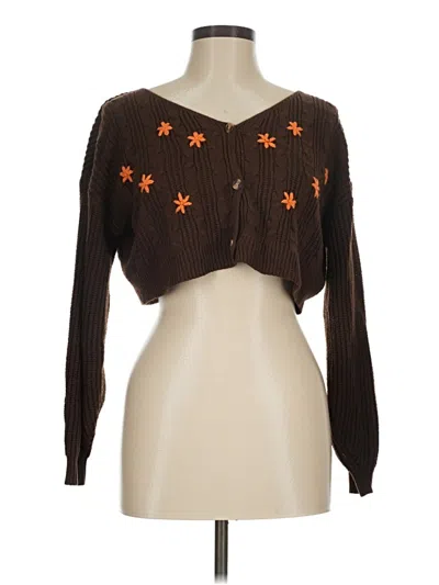 Pre-owned Shein Cardigan Sweater In Brown