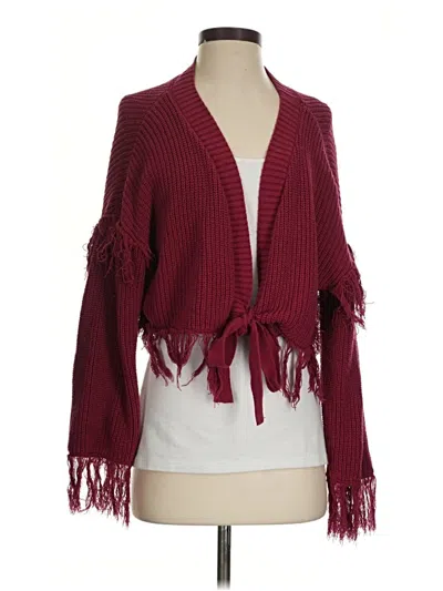 Pre-owned Shein Cardigan Sweater In Burgundy