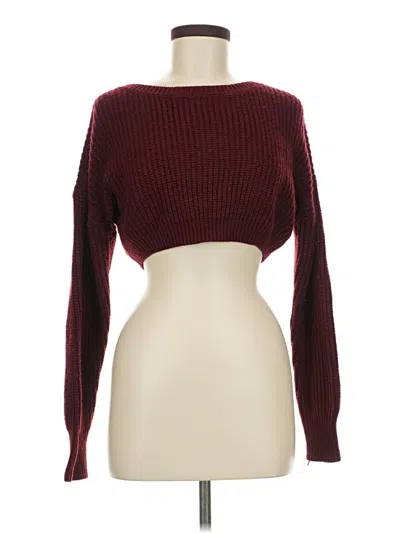 Pre-owned Shein Cardigan Sweater In Burgundy