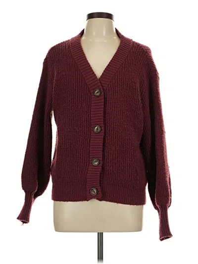 Pre-owned Shein Cardigan Sweater In Burgundy