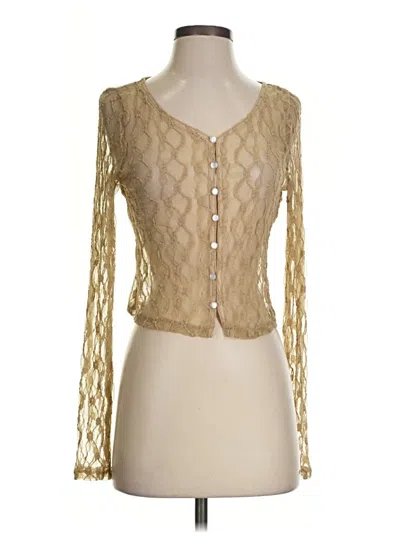 Pre-owned Shein Cardigan Sweater In Gold