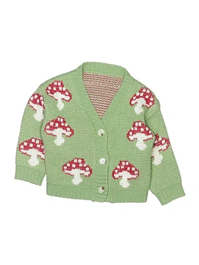Pre-owned Shein Kids' Cardigan Sweater In Green