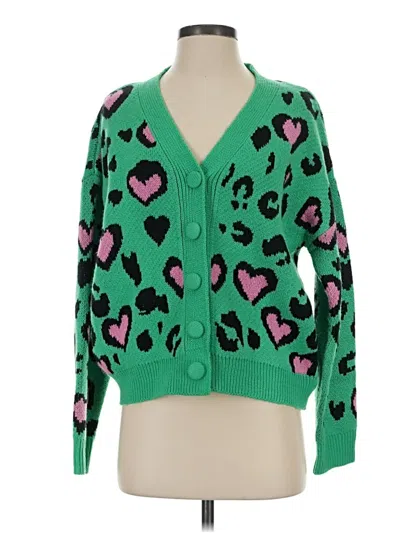 Pre-owned Shein Cardigan Sweater In Green