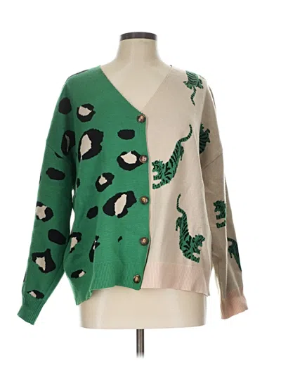 Pre-owned Shein Cardigan Sweater In Green