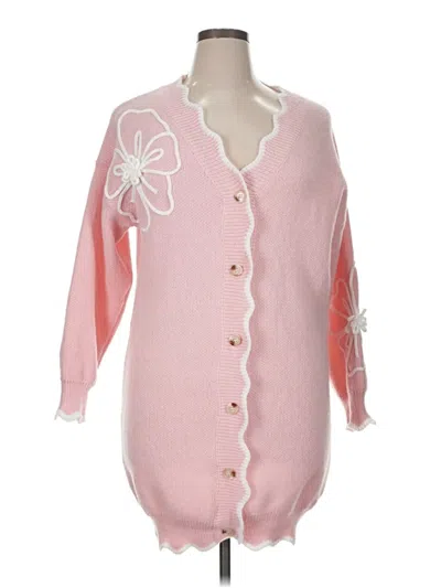 Pre-owned Shein Cardigan Sweater In Pink