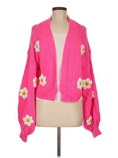 Pre-owned Shein Cardigan Sweater In Pink