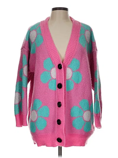 Pre-owned Shein Cardigan Sweater In Pink