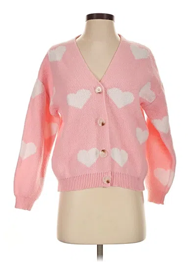 Pre-owned Shein Cardigan Sweater In Pink