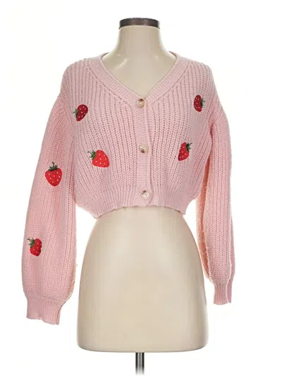 Pre-owned Shein Cardigan Sweater In Pink