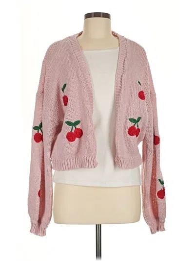Pre-owned Shein Cardigan Sweater In Pink