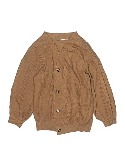 Pre-owned Shein Kids' Cardigan Sweater In Tan