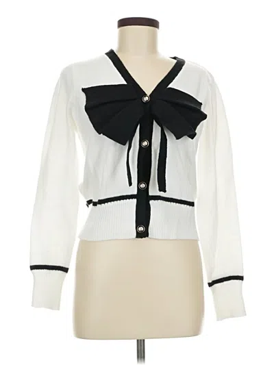 Pre-owned Shein Cardigan Sweater In White