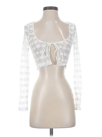 Pre-owned Shein Cardigan Sweater In White