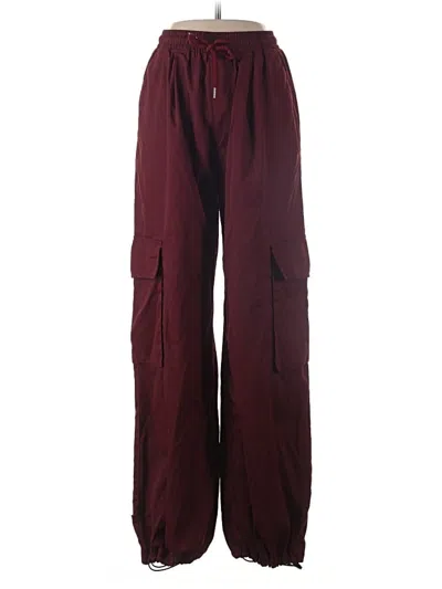 Pre-owned Shein Cargo Pants In Burgundy
