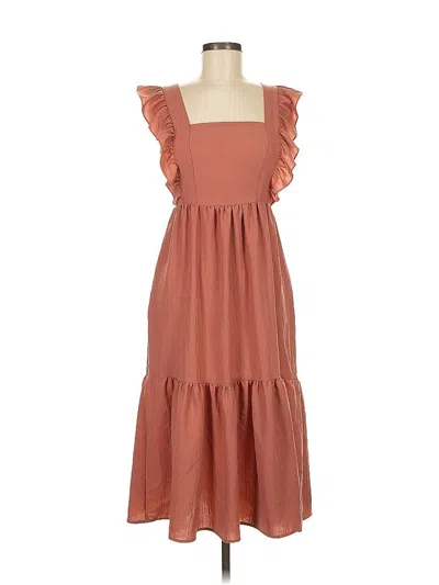 Pre-owned Shein Casual Dress In Brown