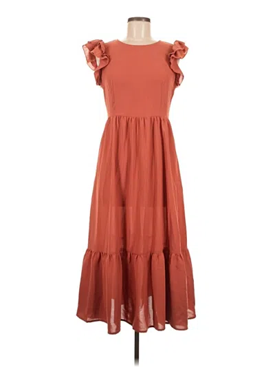Pre-owned Shein Casual Dress In Brown