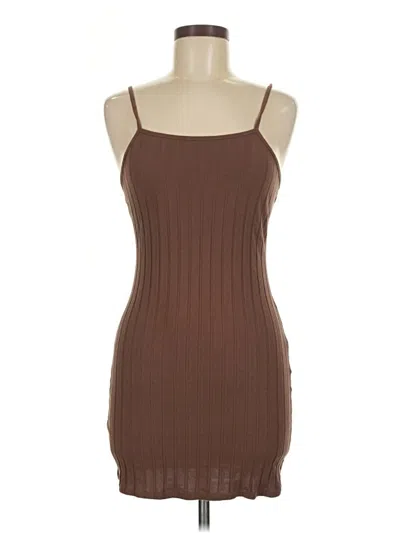 Pre-owned Shein Casual Dress In Brown