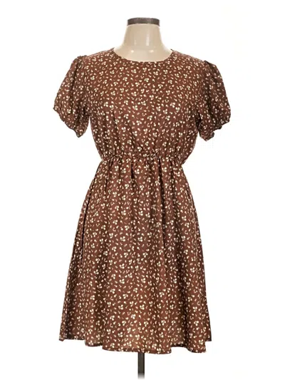 Pre-owned Shein Casual Dress In Brown