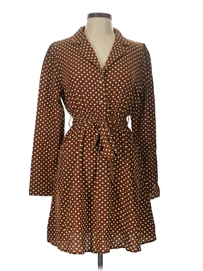 Pre-owned Shein Casual Dress In Brown