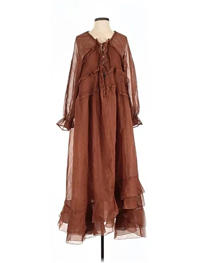Pre-owned Shein Casual Dress In Brown