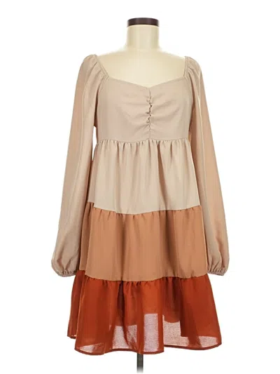 Pre-owned Shein Casual Dress In Brown
