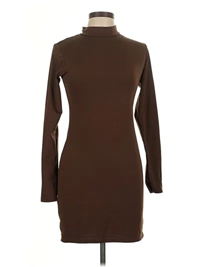 Pre-owned Shein Casual Dress In Brown