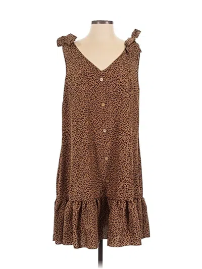 Pre-owned Shein Casual Dress In Brown
