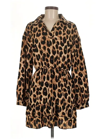 Pre-owned Shein Casual Dress In Brown