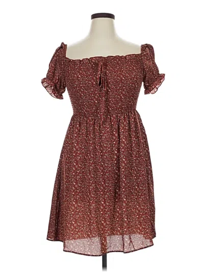 Pre-owned Shein Casual Dress In Brown