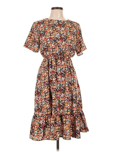 Pre-owned Shein Casual Dress In Brown