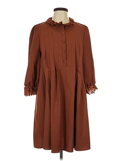 Pre-owned Shein Casual Dress In Brown