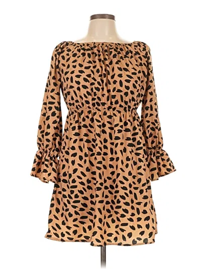 Pre-owned Shein Casual Dress In Brown