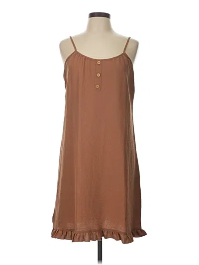 Pre-owned Shein Casual Dress In Brown