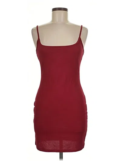 Pre-owned Shein Casual Dress In Burgundy