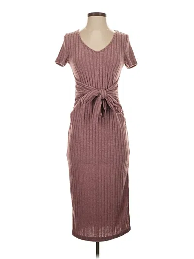 Pre-owned Shein Casual Dress In Burgundy