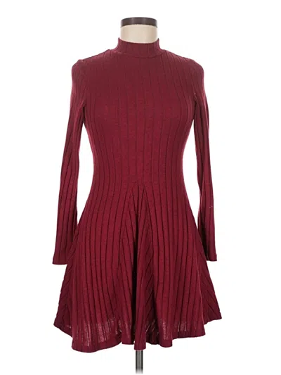Pre-owned Shein Casual Dress In Burgundy