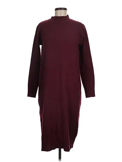 Pre-owned Shein Casual Dress In Burgundy