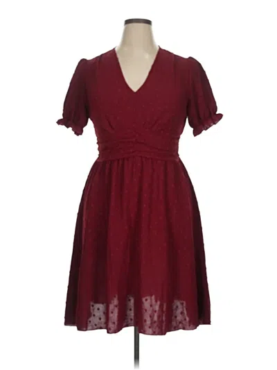 Pre-owned Shein Casual Dress In Burgundy