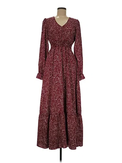 Pre-owned Shein Casual Dress In Burgundy