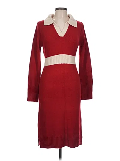 Pre-owned Shein Casual Dress In Burgundy
