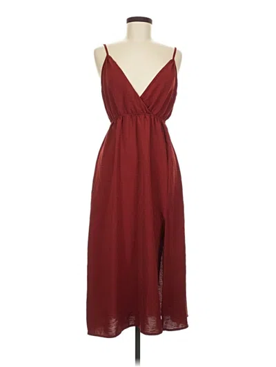 Pre-owned Shein Casual Dress In Burgundy