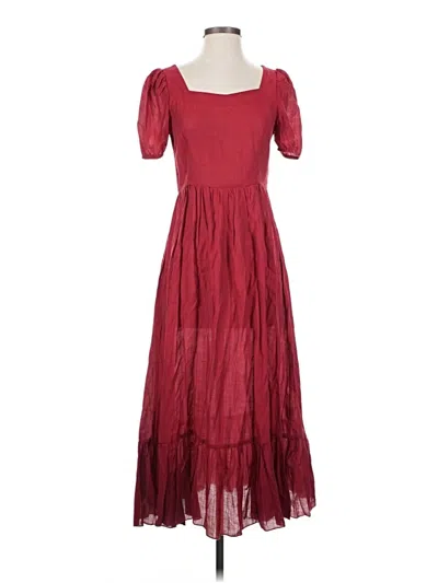 Pre-owned Shein Casual Dress In Burgundy
