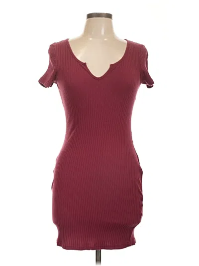 Pre-owned Shein Casual Dress In Burgundy