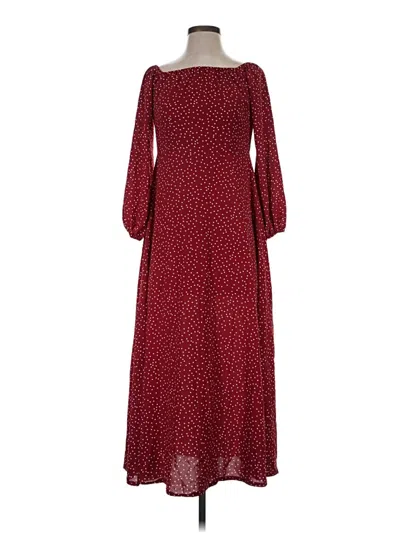 Pre-owned Shein Casual Dress In Burgundy