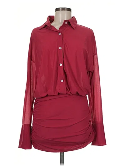 Pre-owned Shein Casual Dress In Burgundy